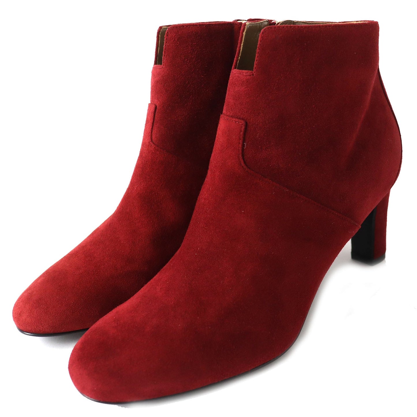HERMES short boots Suede leather Red type 36.5