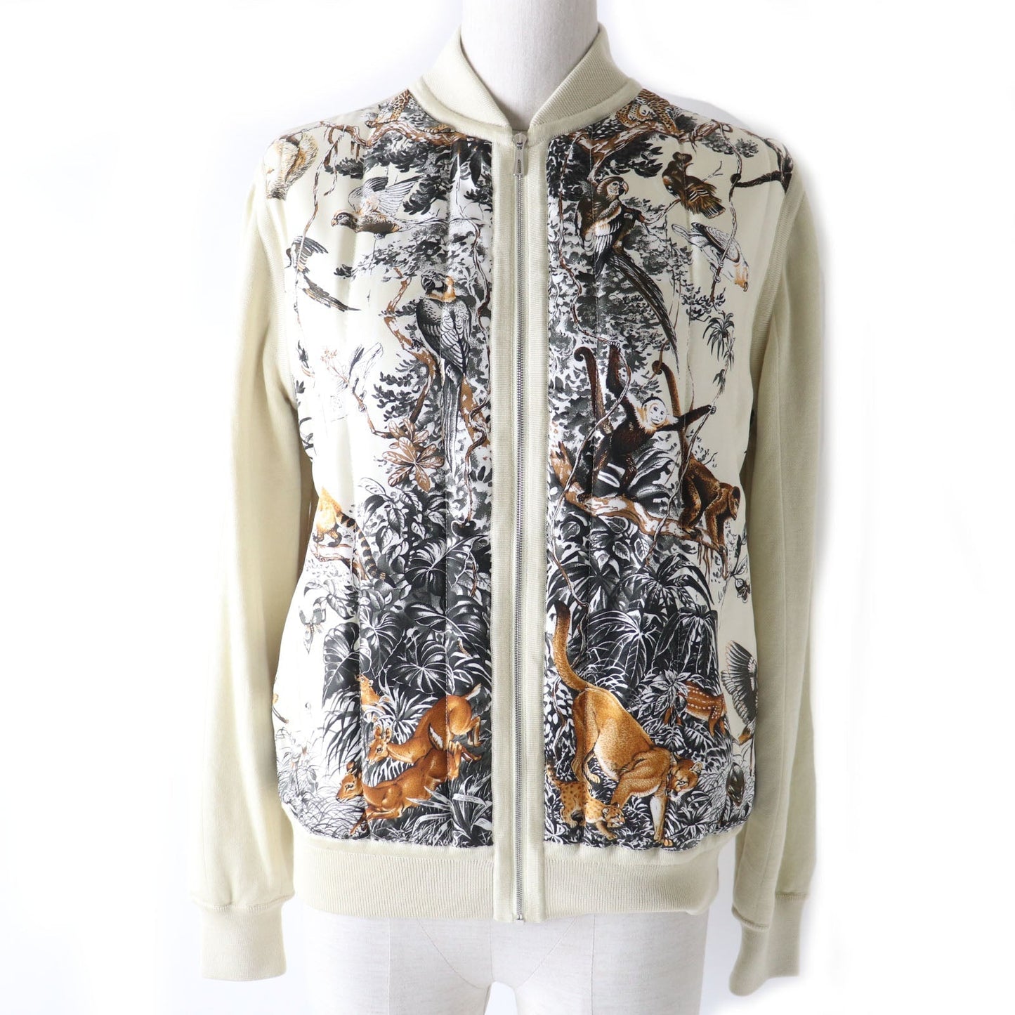 HERMES Nylon jacket silk beige 34