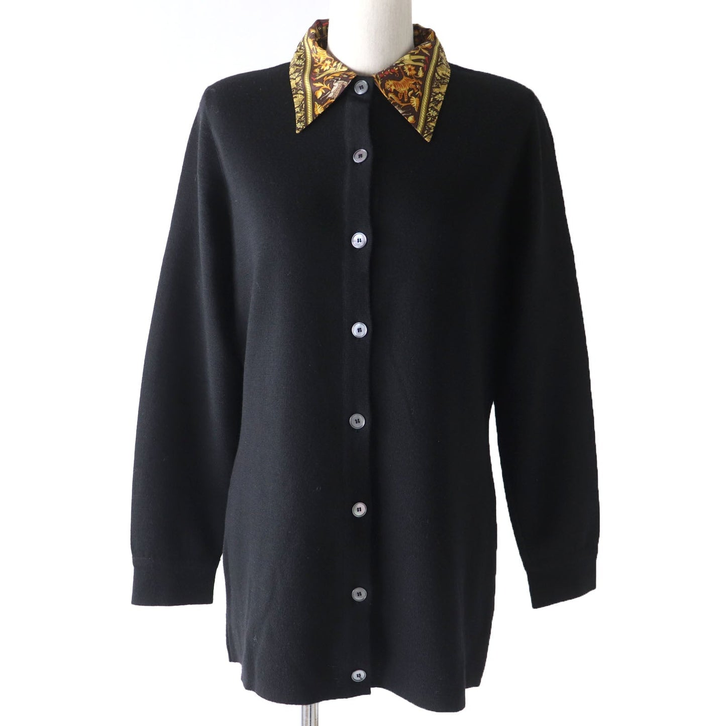 HERMES cardigan wool black S