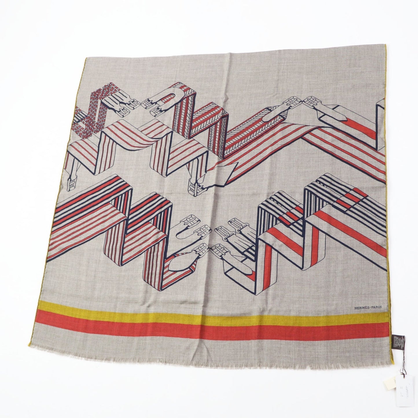 HERMES Stall cashmere Multi Rectangle Sangles en Zigzag