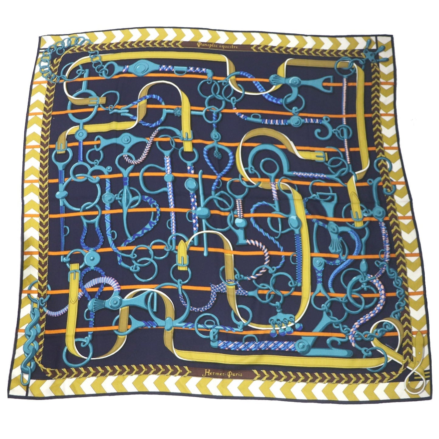 HERMES Stall Main: 70% cashmere, Main: 30% silk Navy type Women Used