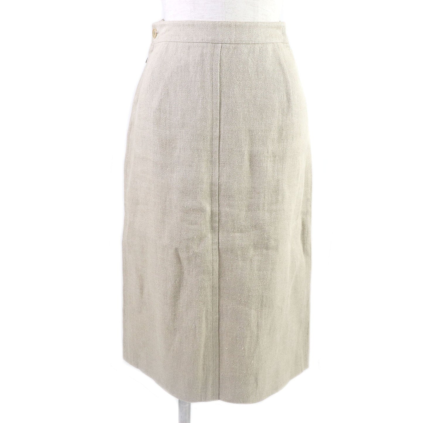 HERMES Tight Skirt Main: 100% linen beige Women 36 Used