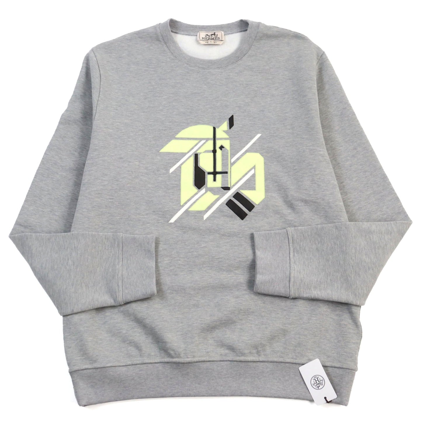 HERMES sweat 31-5765 cotton gray L