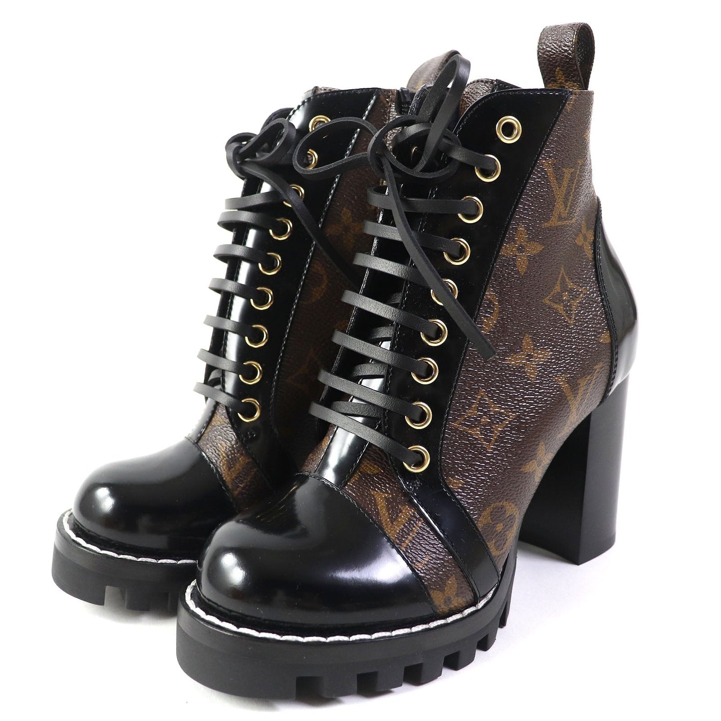 LOUIS VUITTON Ankle boots Part: Leather Black brown Star trail line Women 34 Used