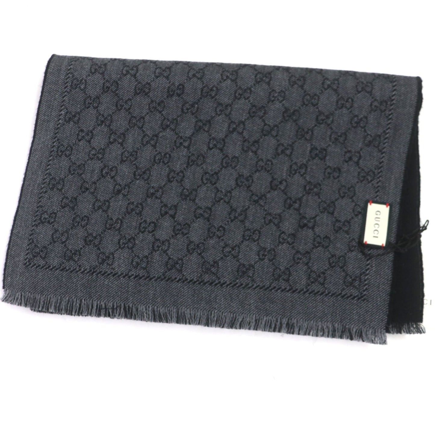 GUCCI Scarf 402093 Main: 100% wool Gray black mens Used