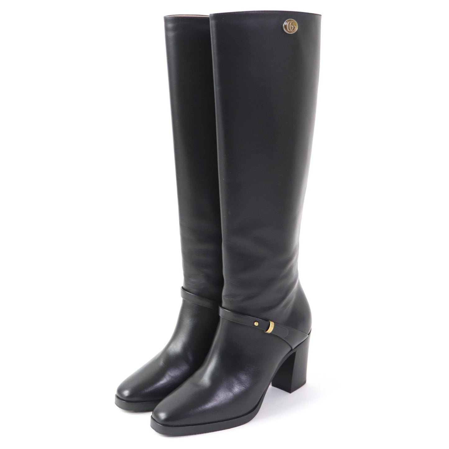 GUCCI Knee-high boots 596855 Main: Leather black Women 35 Used