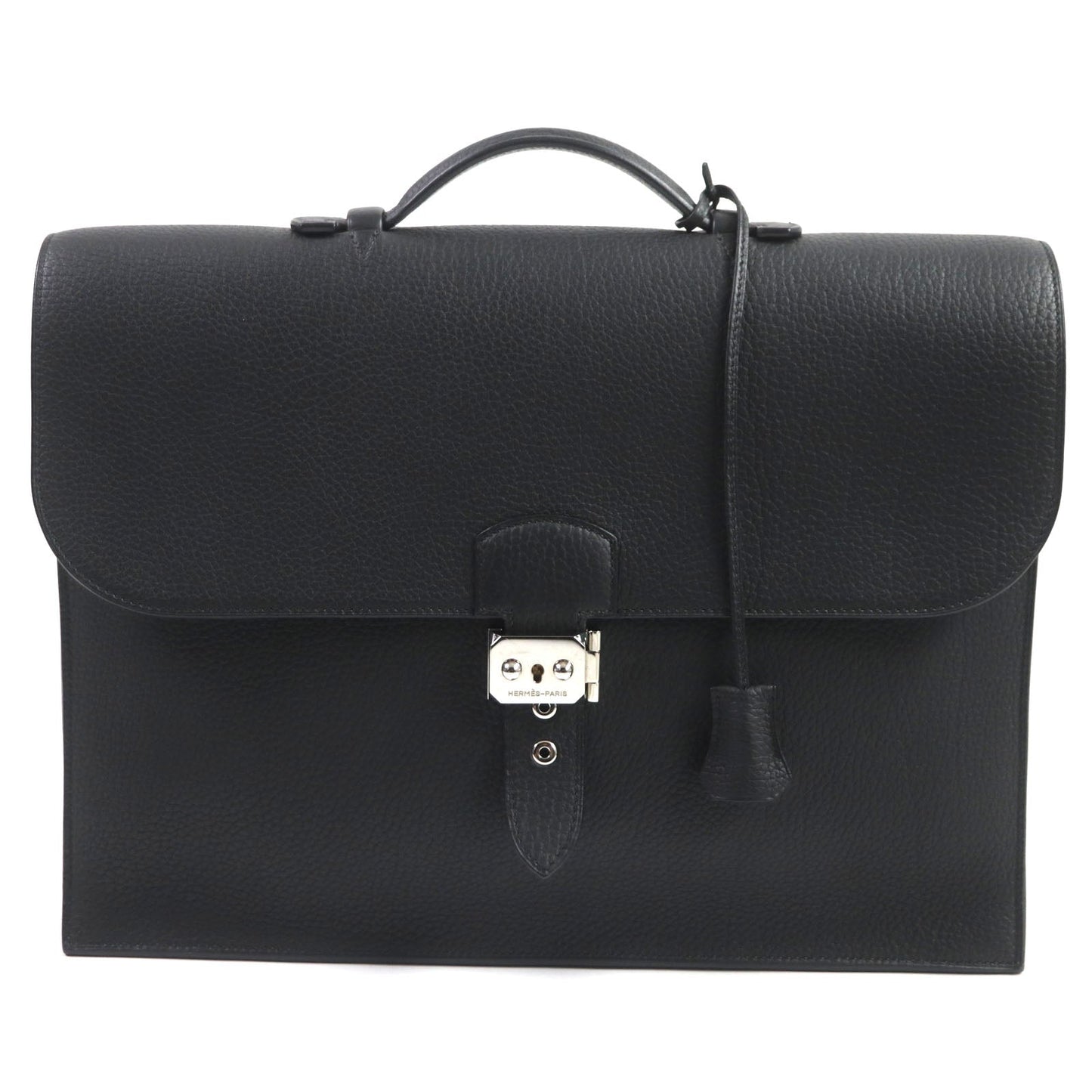 HERMES Briefcase Togo black Sac Adepeche 38 mens Used