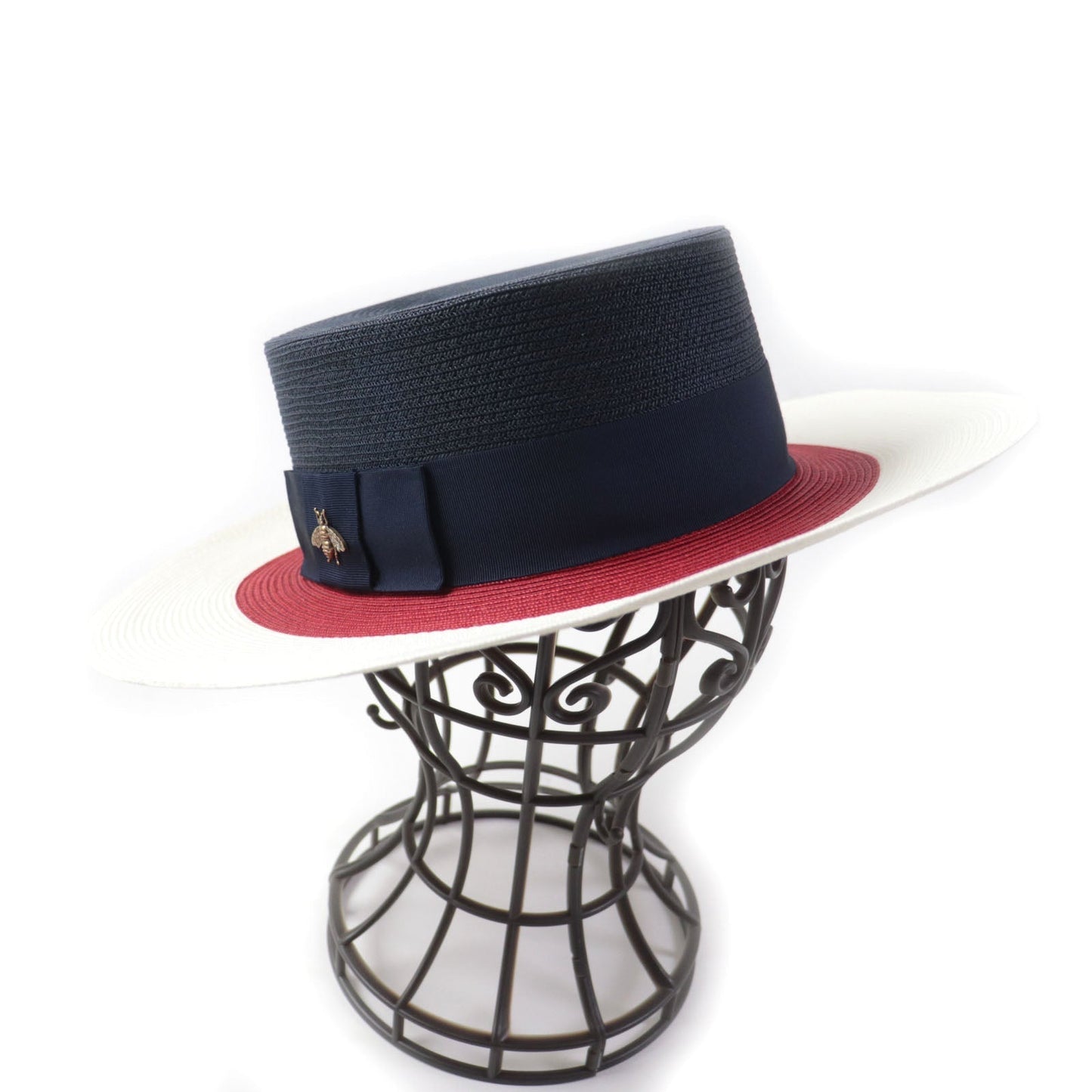 GUCCI hat 454667 polyester Tricolor PAPIER WIDE BRIM HAT