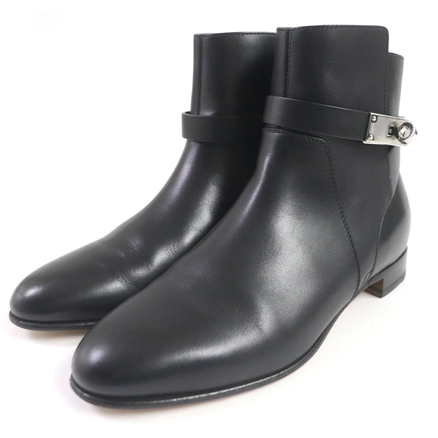 HERMES short boots H162133Z Main: Leather black Neo Women 36.5 Used