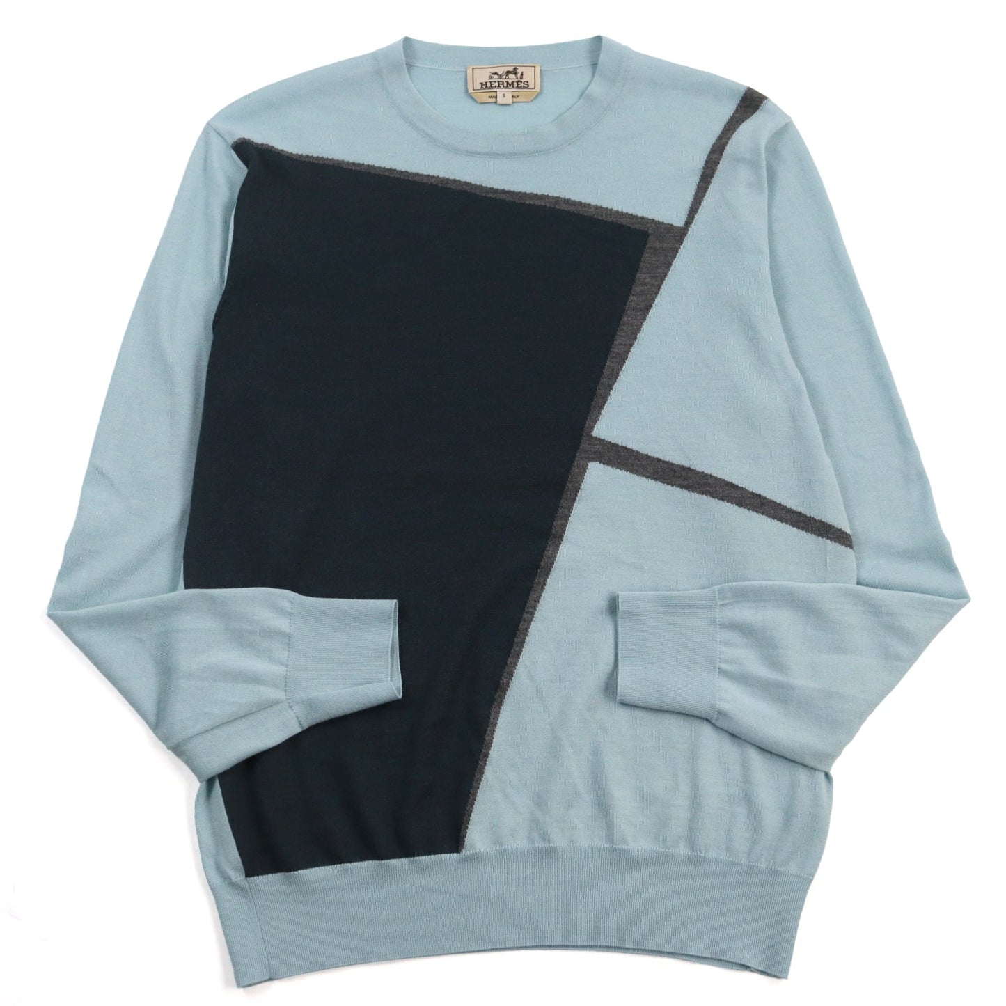 HERMES knit cashmere Blue type S