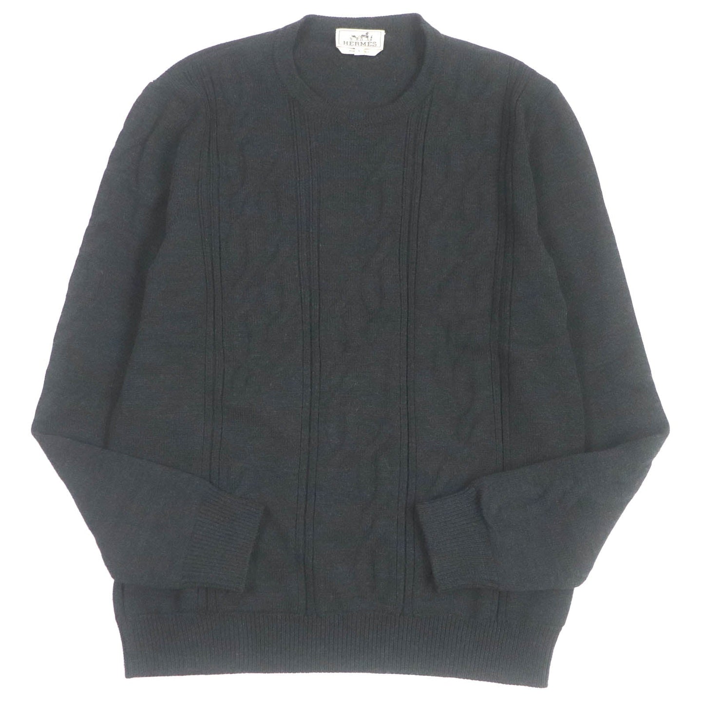 HERMES sweater wool Dark gray L