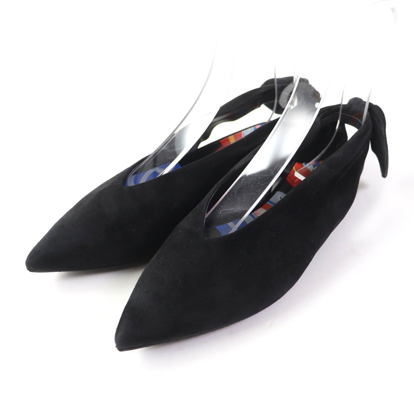 HERMES pumps Suede leather black 37