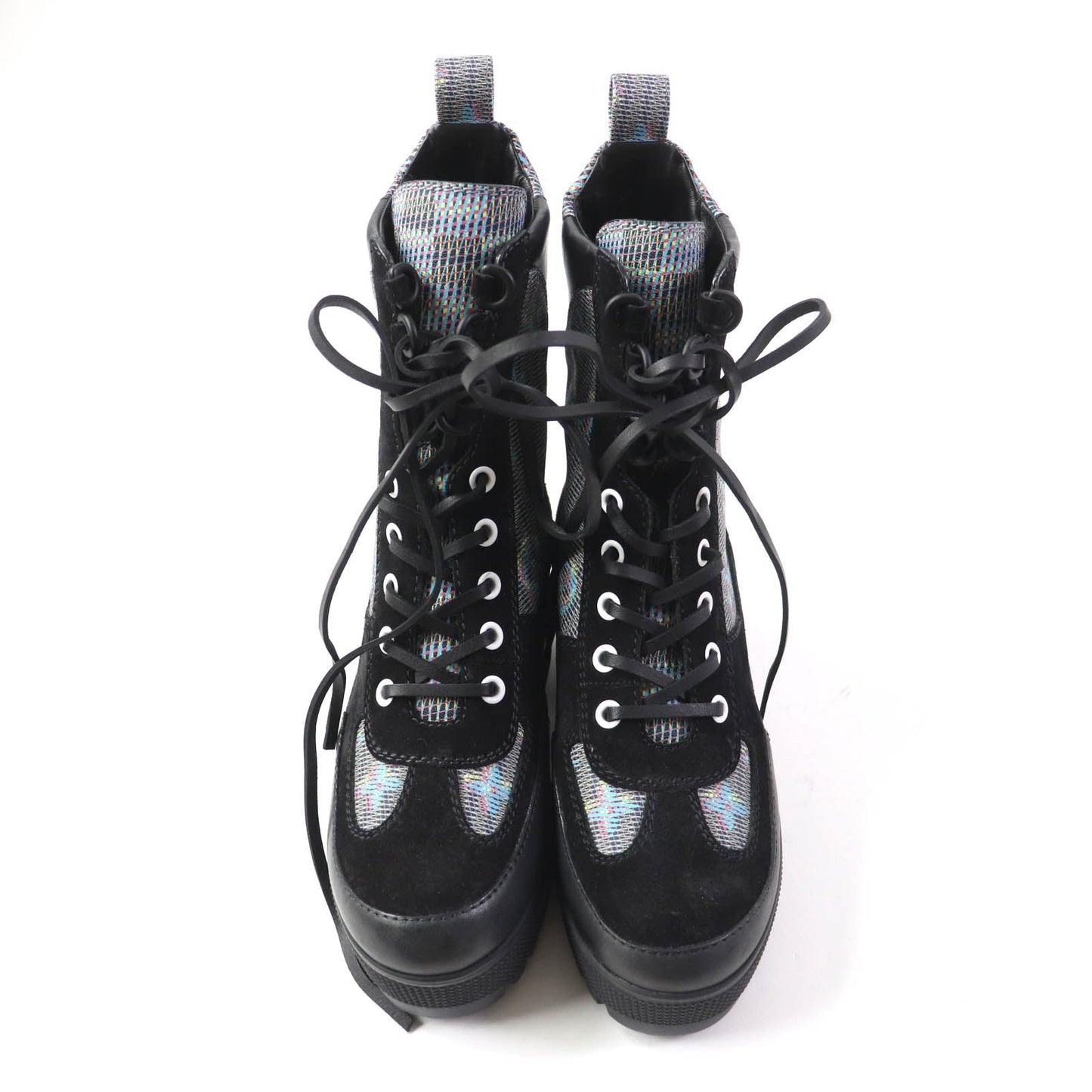 LOUIS VUITTON Ankle boots Main: Leather, Part: Suede Black multicolor Laurier Line Women 34.5 Used
