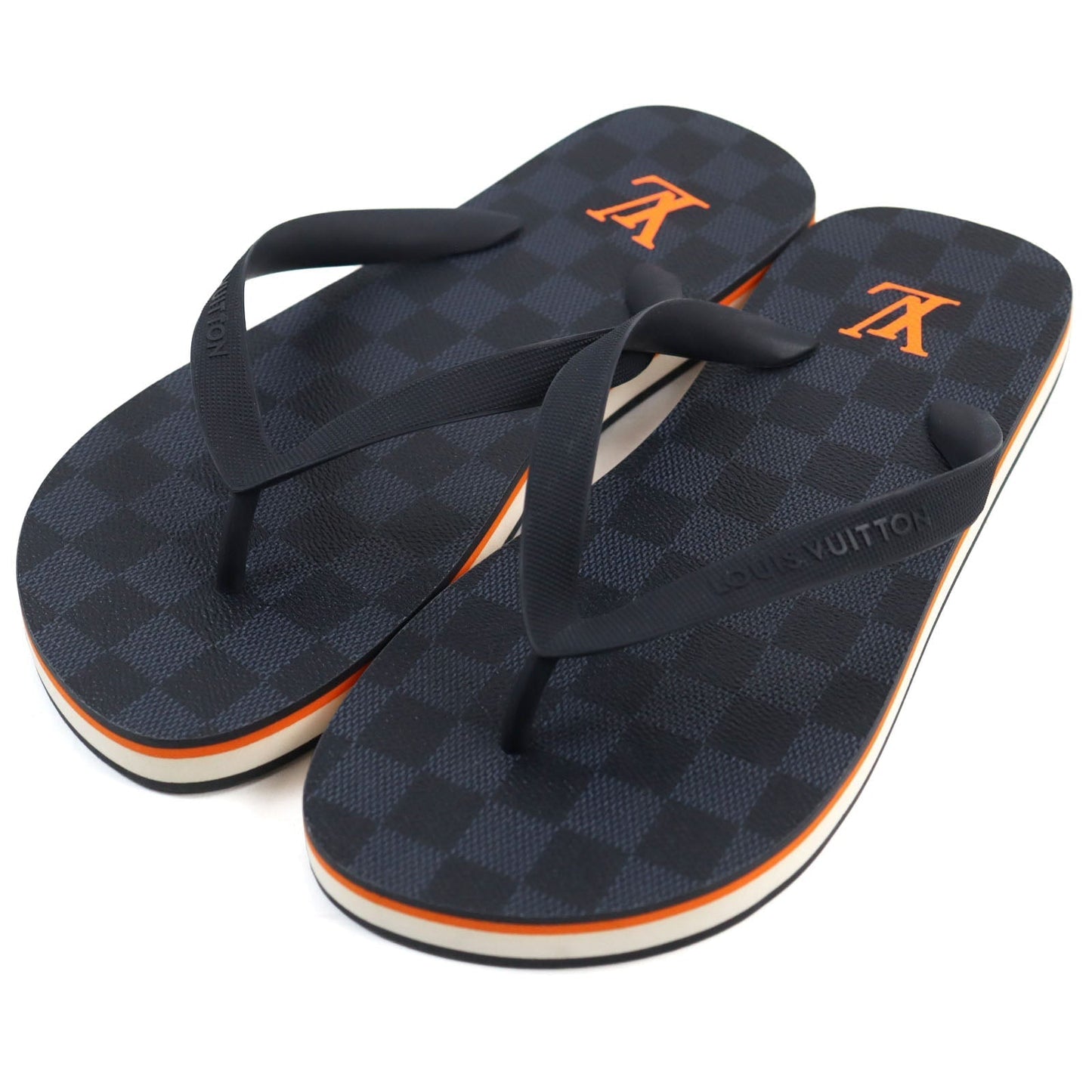 LOUIS VUITTON Beach sandal rubber Navy type Moritol Line 6