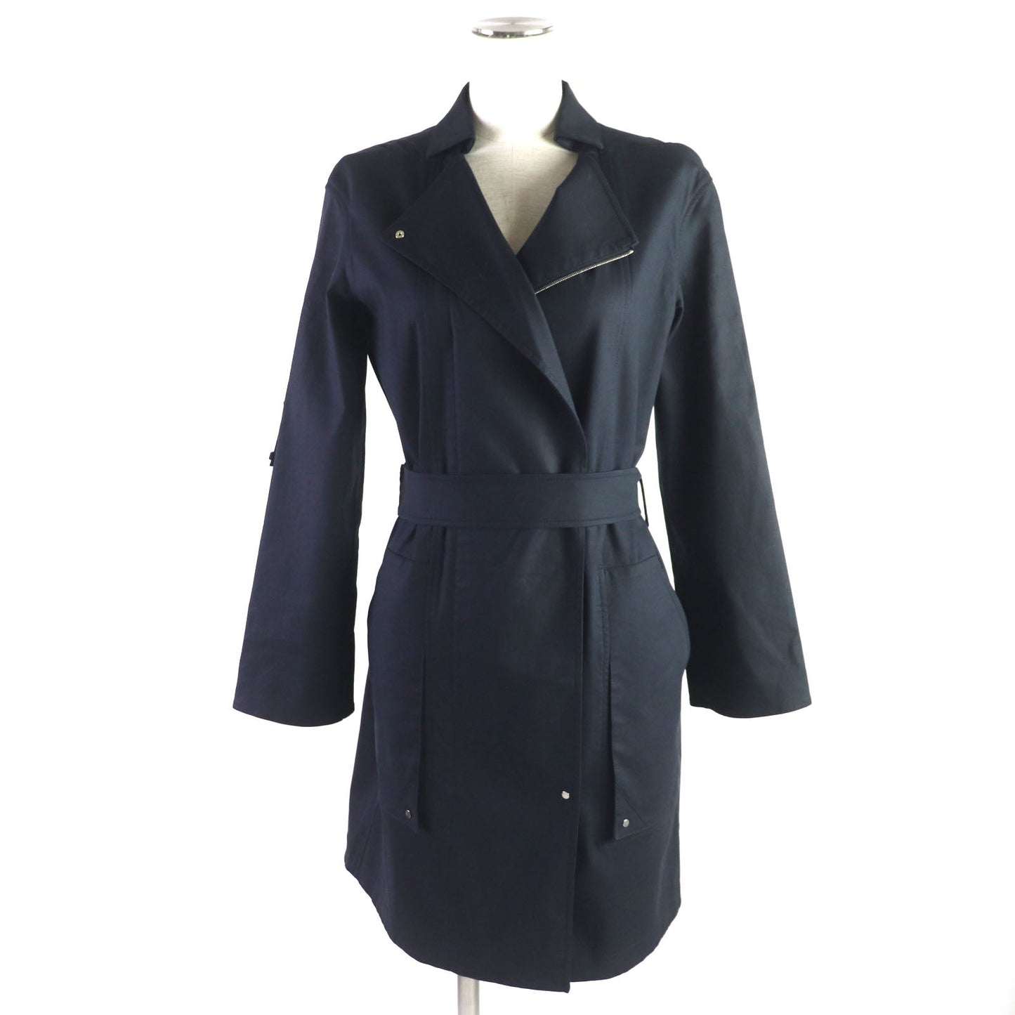 HERMES coat Outer: 97% cotton, Outer: 3% silk, Lining: 100% cotton Navy Women 34 Used