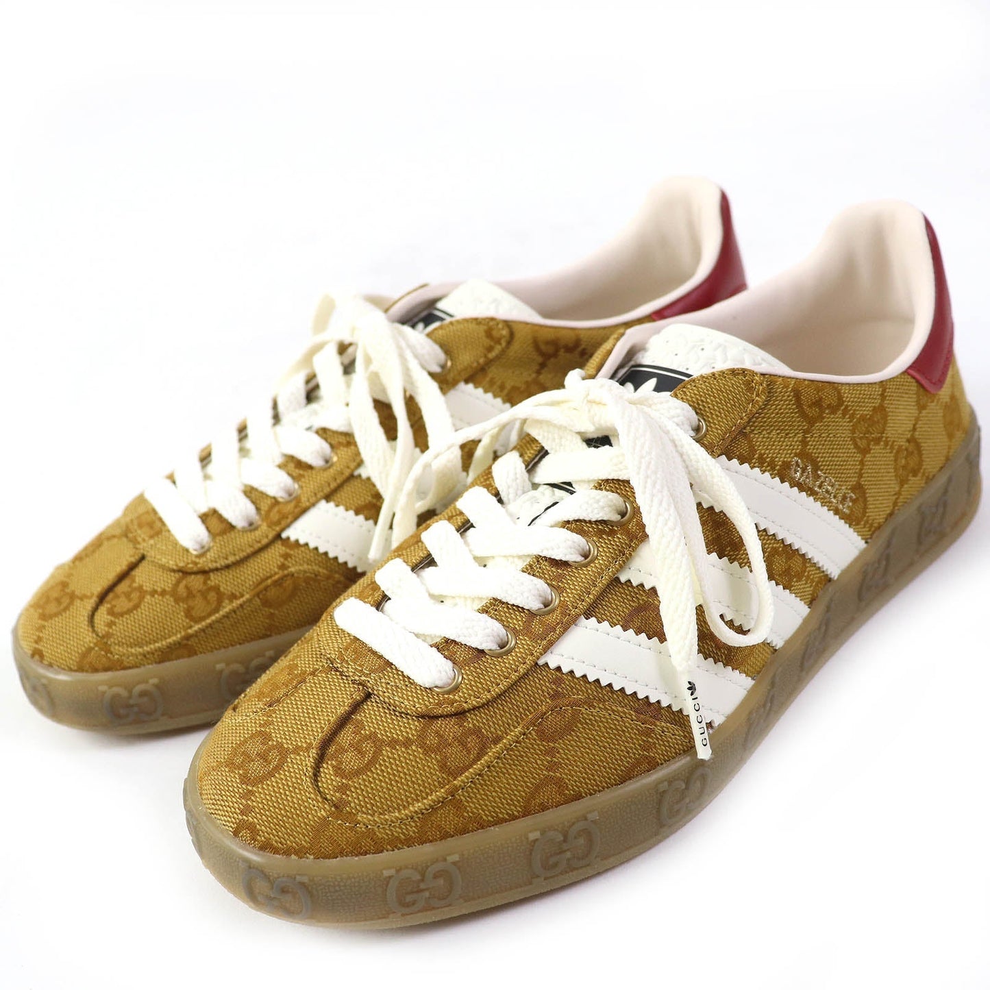 GUCCI Low cut sneakers 707868 HQ7086 GG canvas Beige brown Gazelle