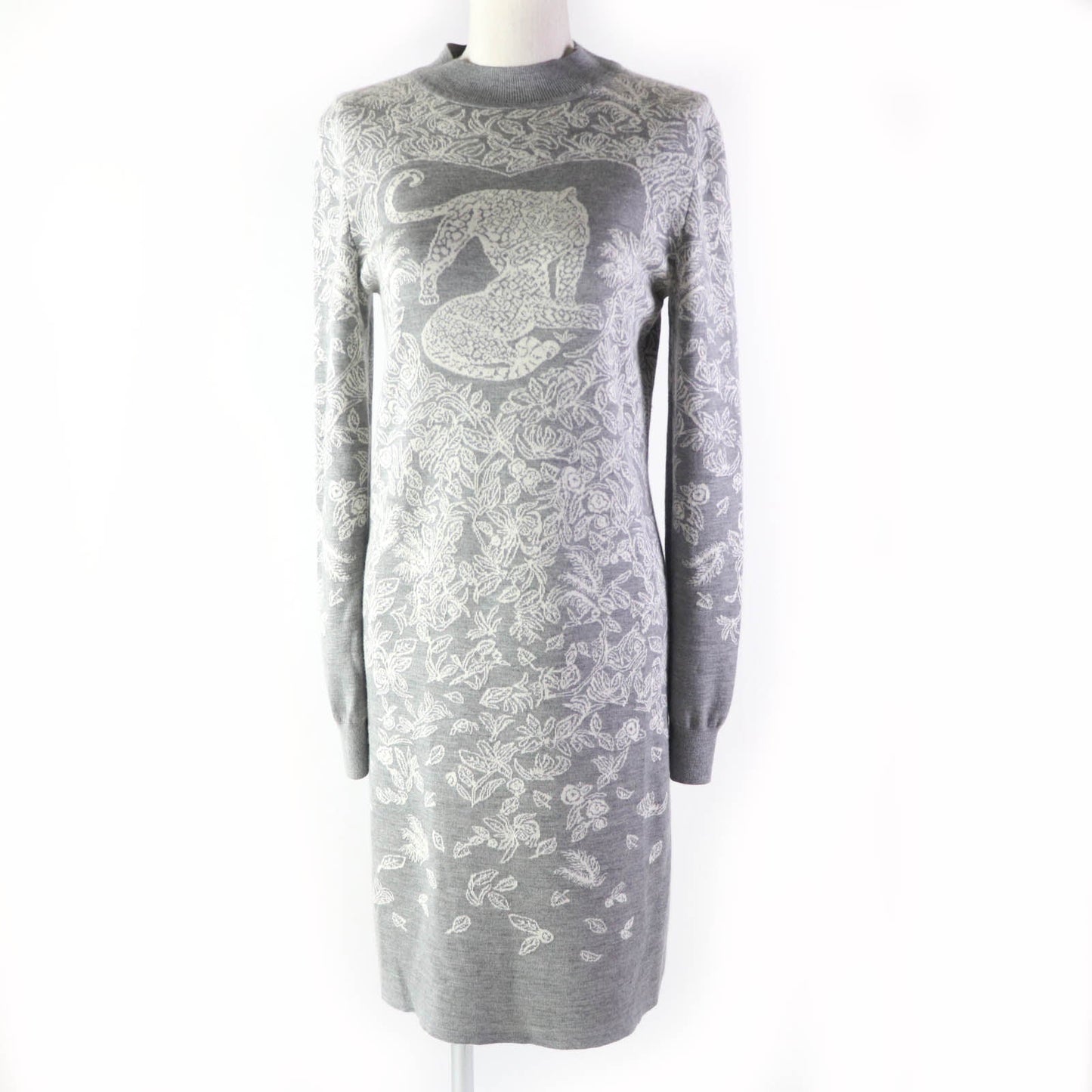 HERMES one piece cashmere Gray white 36