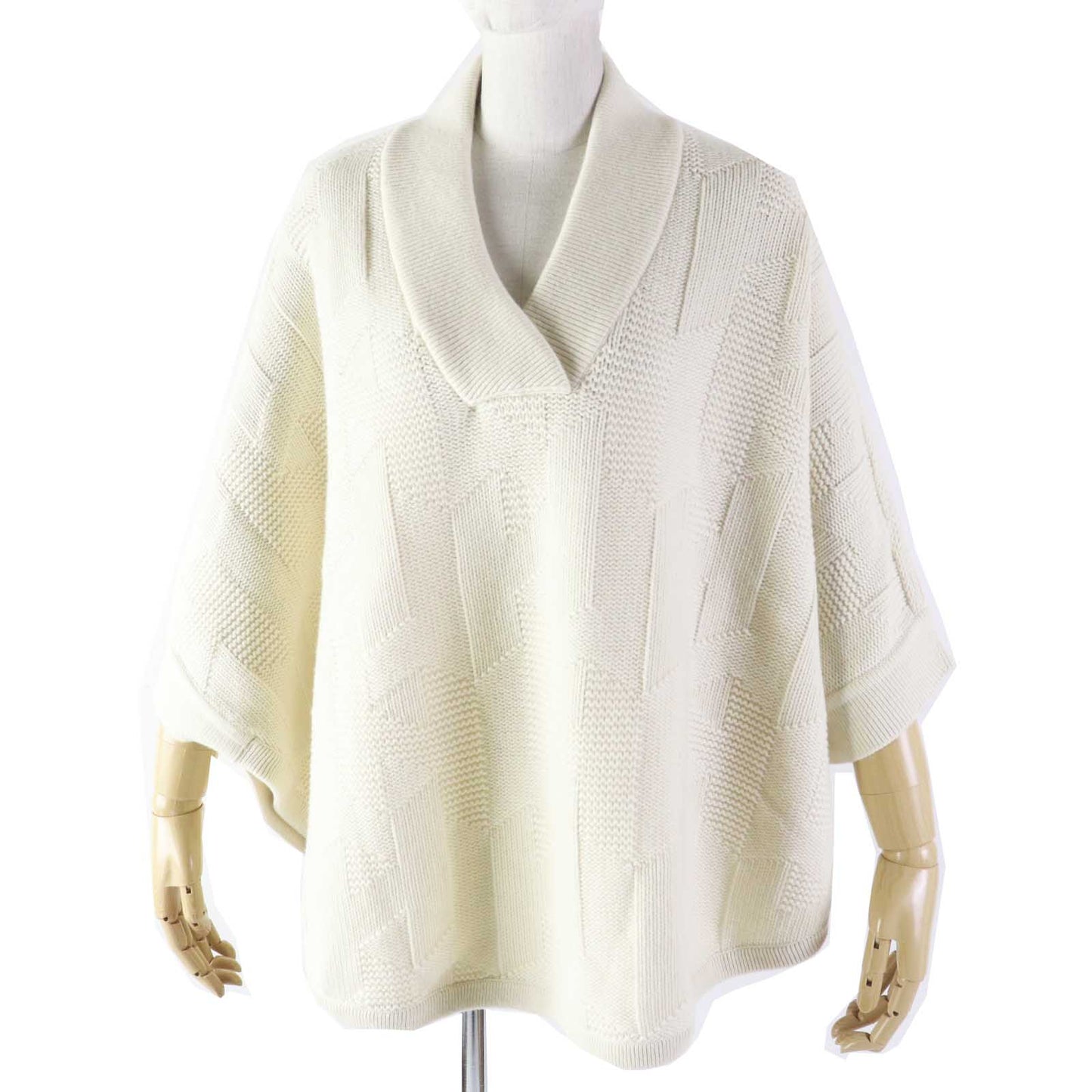 HERMES poncho 3H2602D4 wool Ivory 34