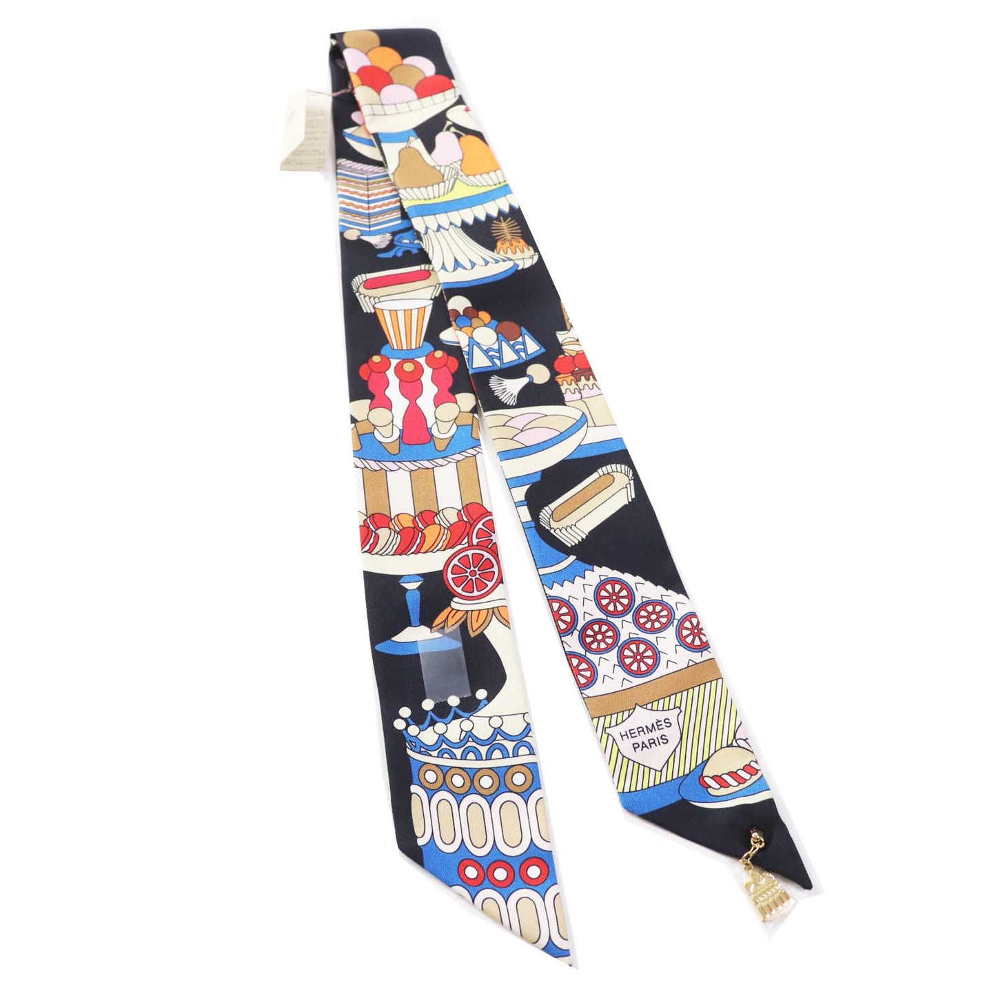 HERMES scarf silk Multi Twilly La Patisserie Francaise