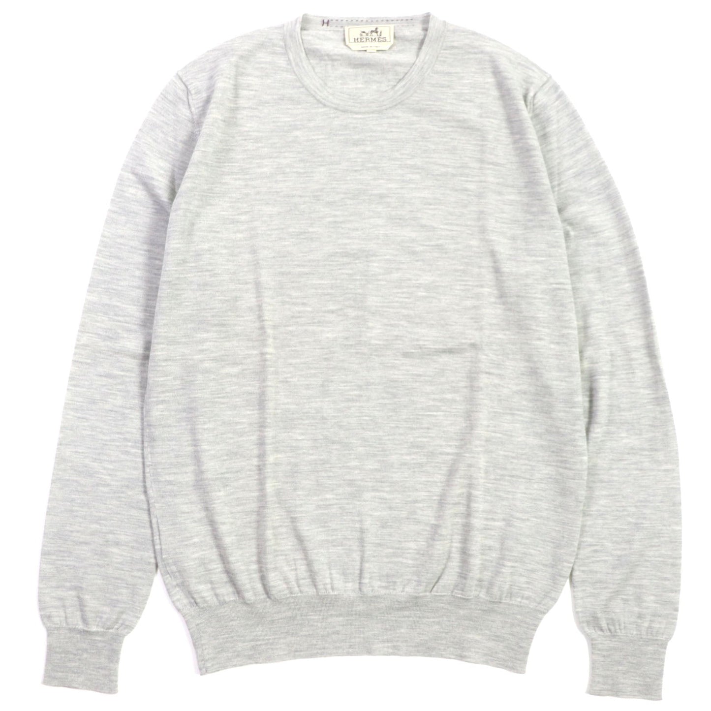 HERMES sweater wool Light gray L