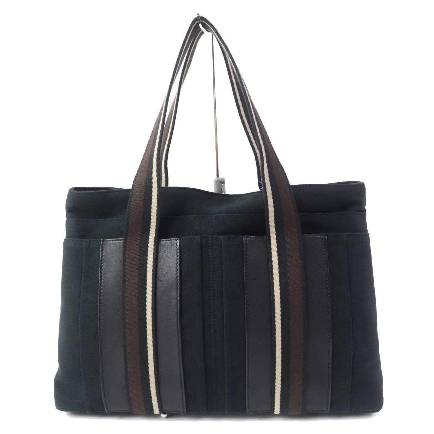 HERMES Tote Bag Canvas, Leather black Toroca Horizontal MM Women(Unisex) Used