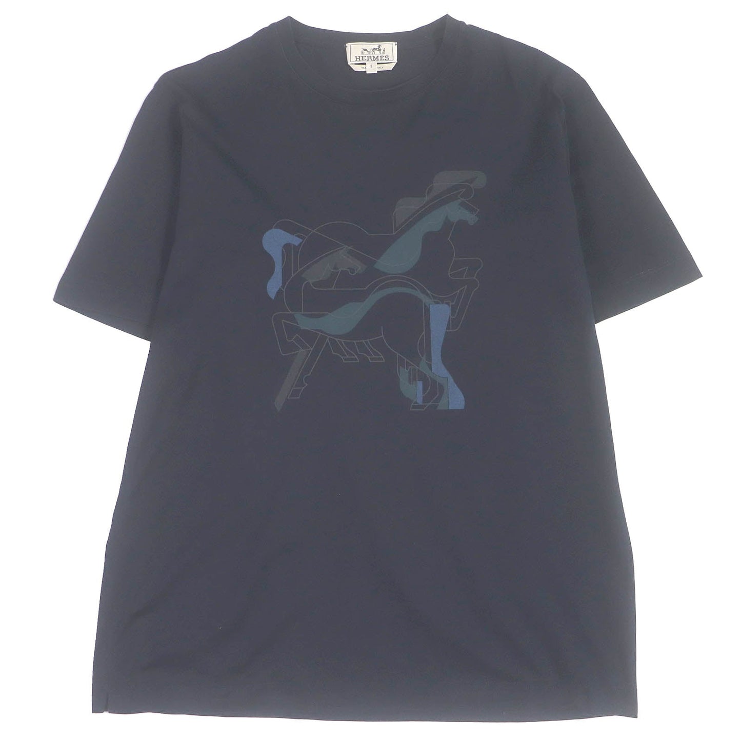 HERMES Short sleeve T-shirt cotton Dark navy S