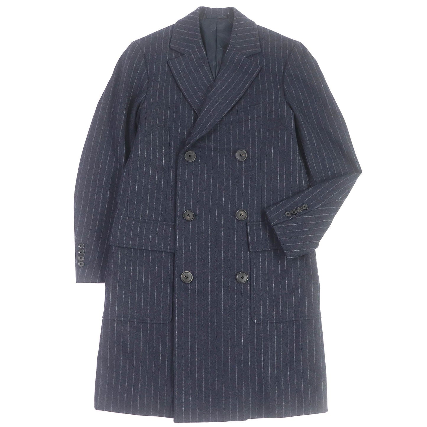 HERMES Chester coat wool Navy 44