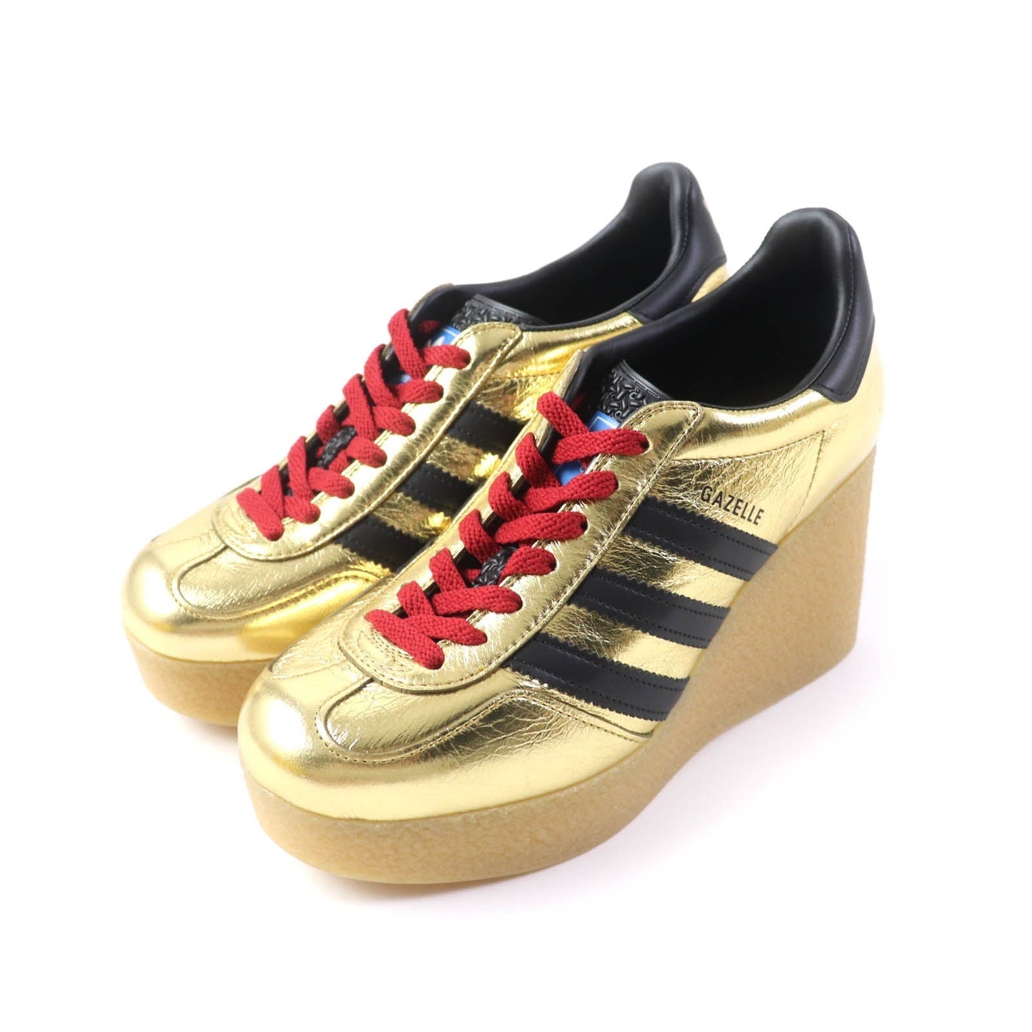 GUCCI sneakers 725628 Patent leather gold Adidas collaboration Gazelle 36