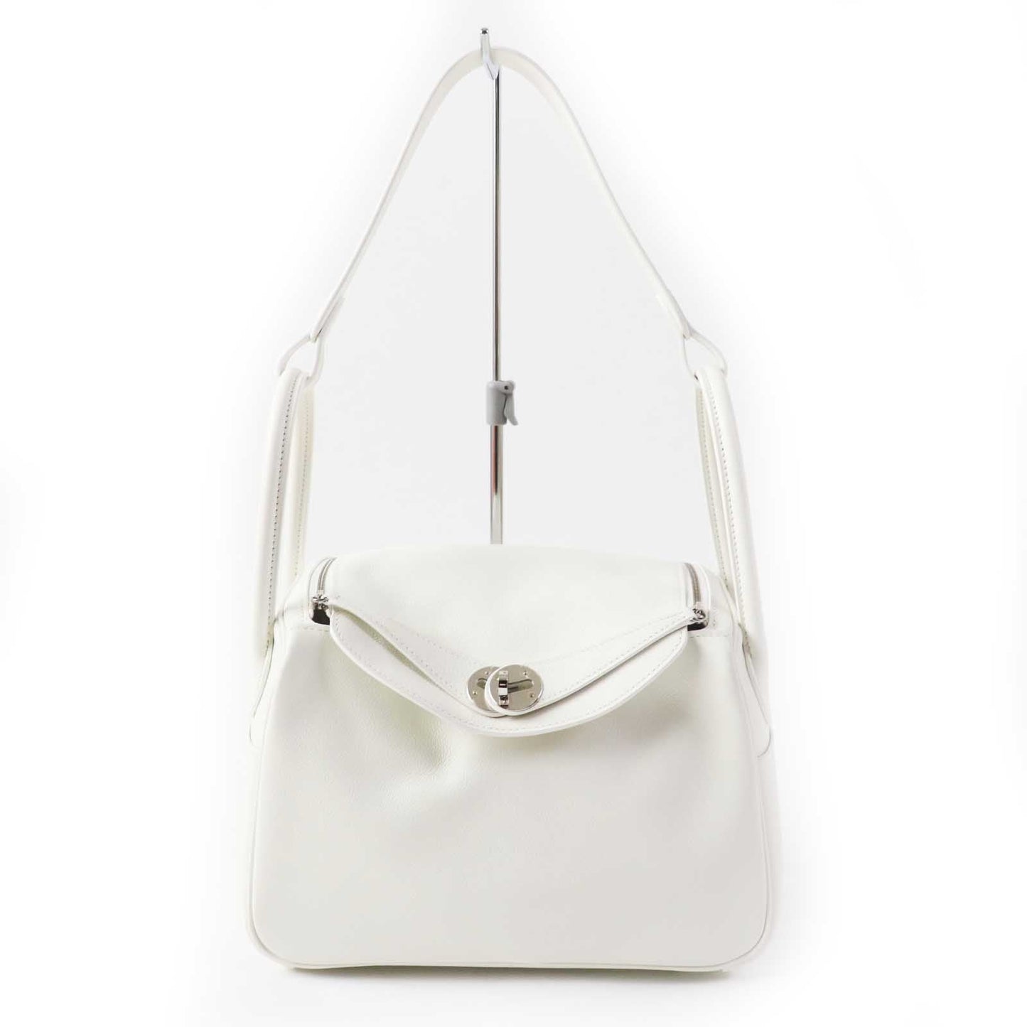 HERMES Shoulder Bag Evercolor white Lindy 26