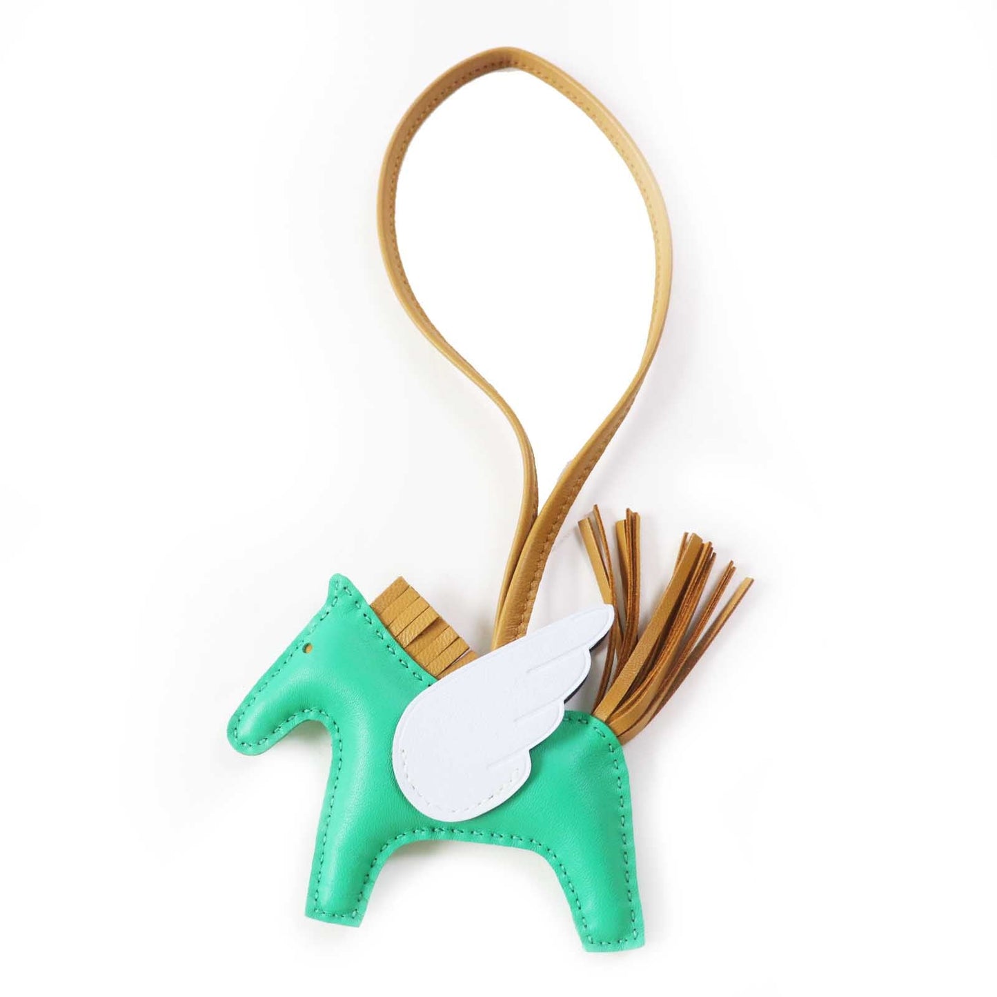 HERMES Bag charm Anyo Miro Mint/Sesame/Blue Brume Rodeo Charm Pegasus PM