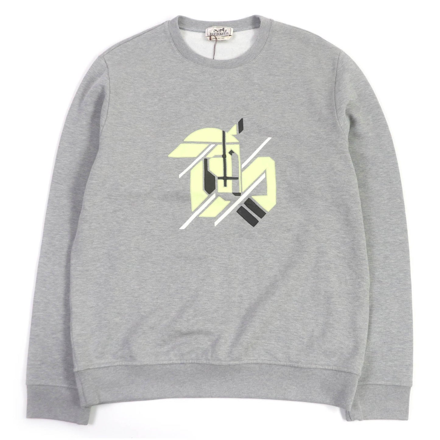 HERMES sweat cotton gray Chevaux en symmetry L
