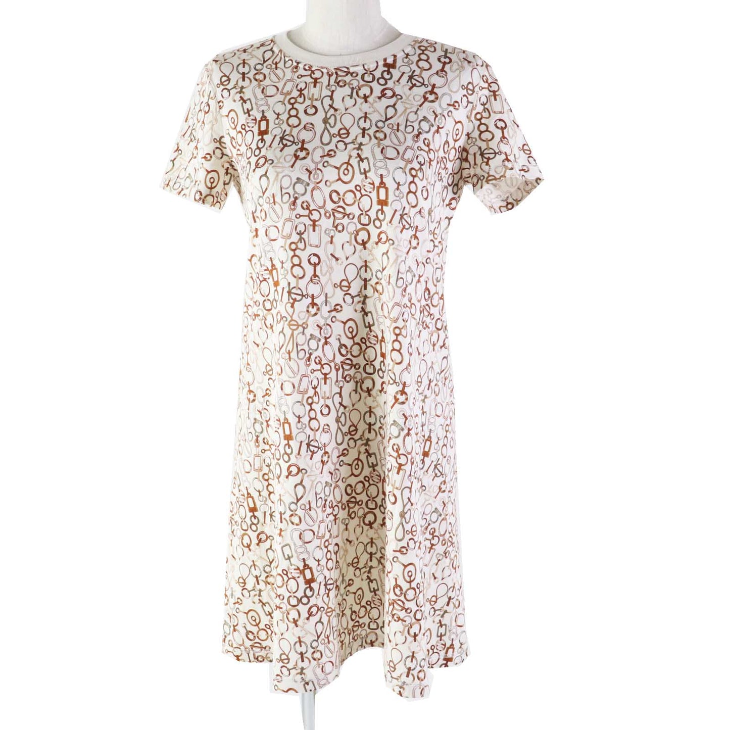 HERMES one piece 3H4514DR cotton Ivory Brown type Do RE BOUCLES 34