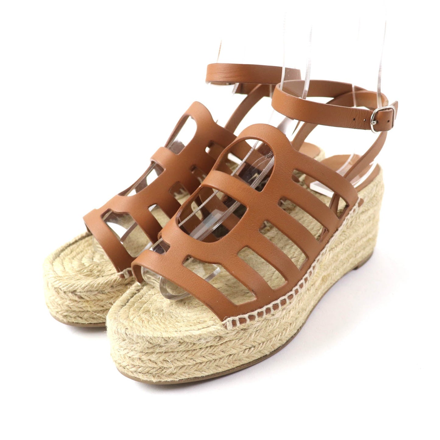 HERMES Sandals leather Brown Kataria 37