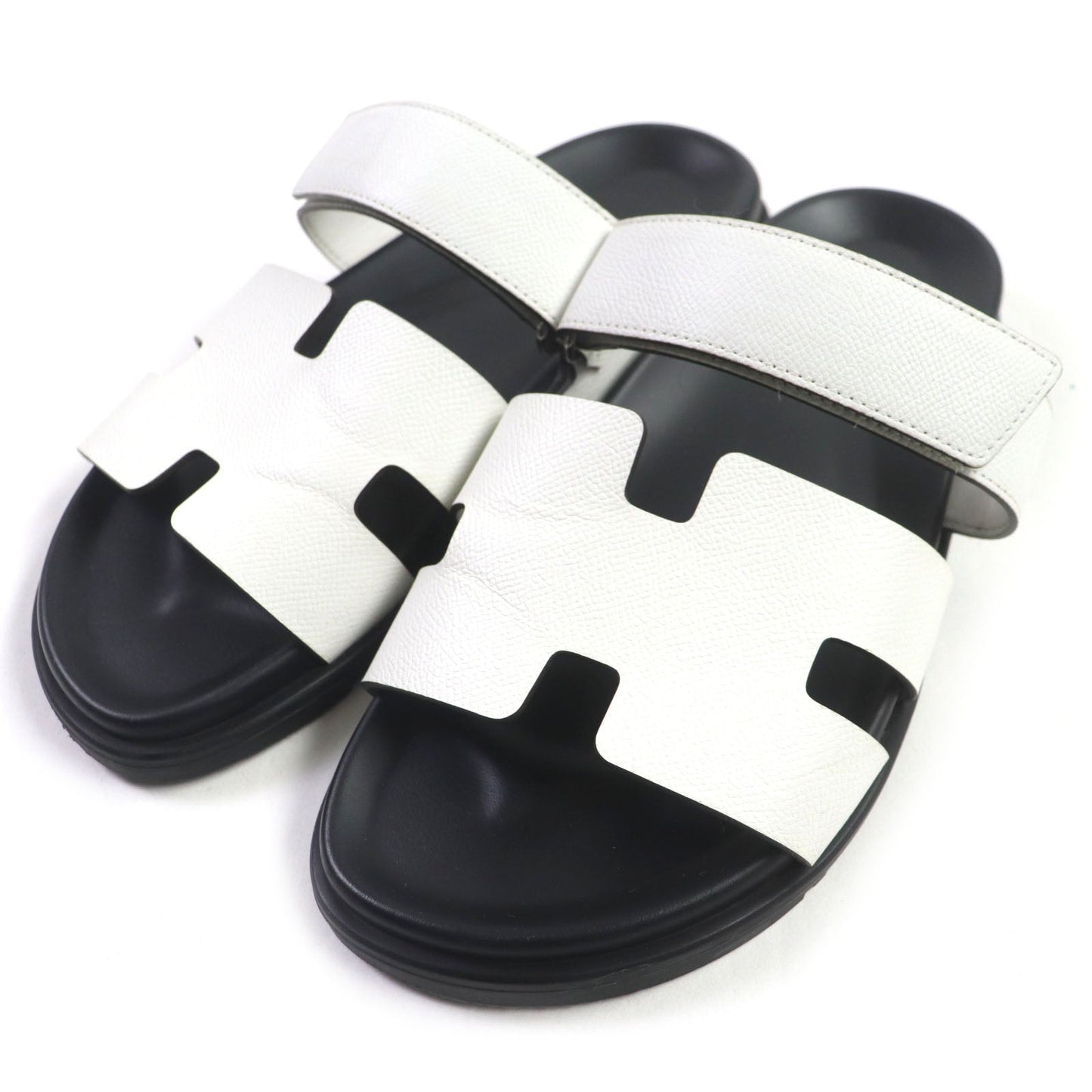 HERMES Sandals leather white Shipre 42