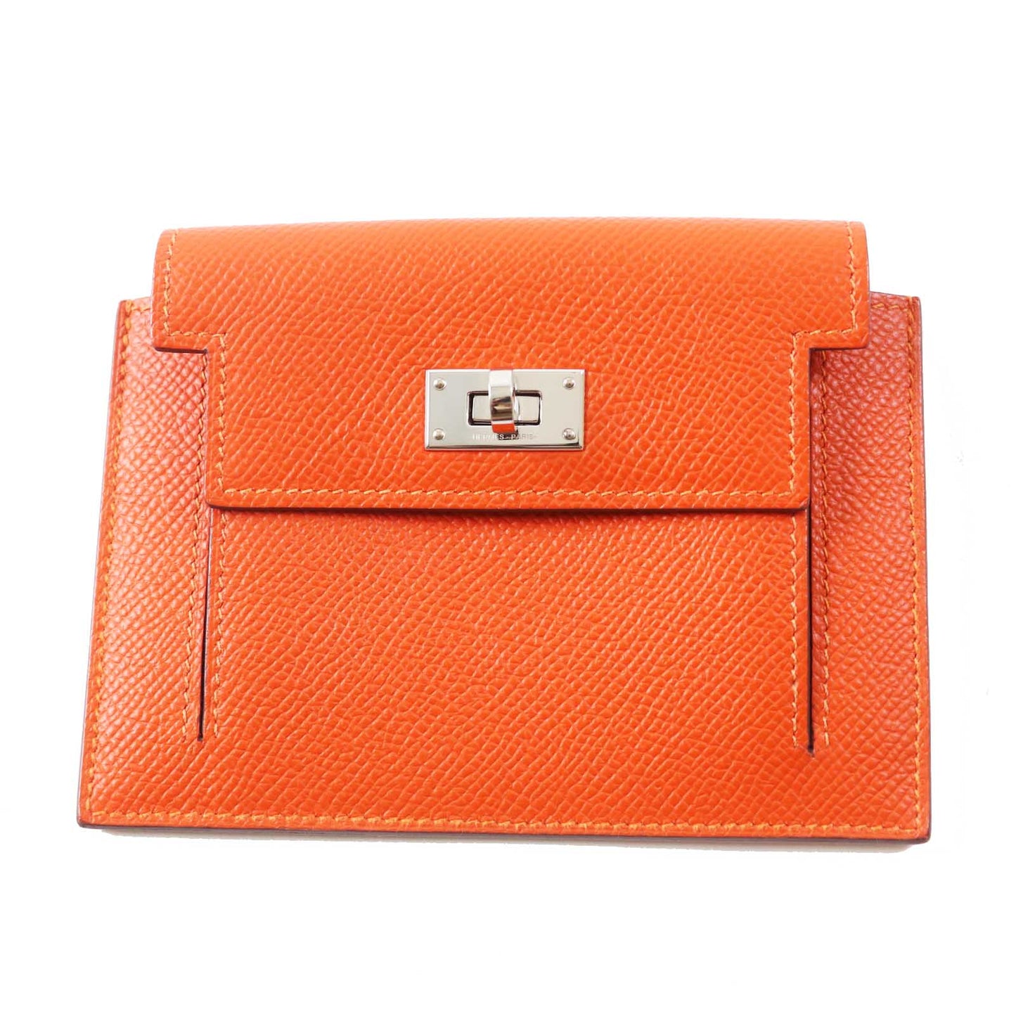 HERMES Coin case Epsom Orange Kelly Pocket Compact