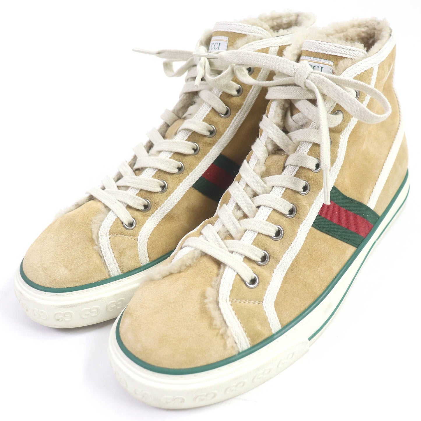 GUCCI High cut sneakers suede beige GUCCI TENNIS 1977 8