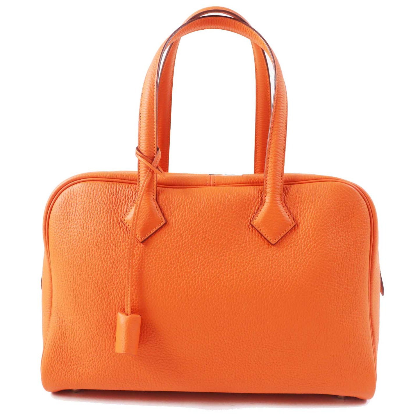 HERMES Boston Duffel bag Taurillon Clemence Orange Victoria 35