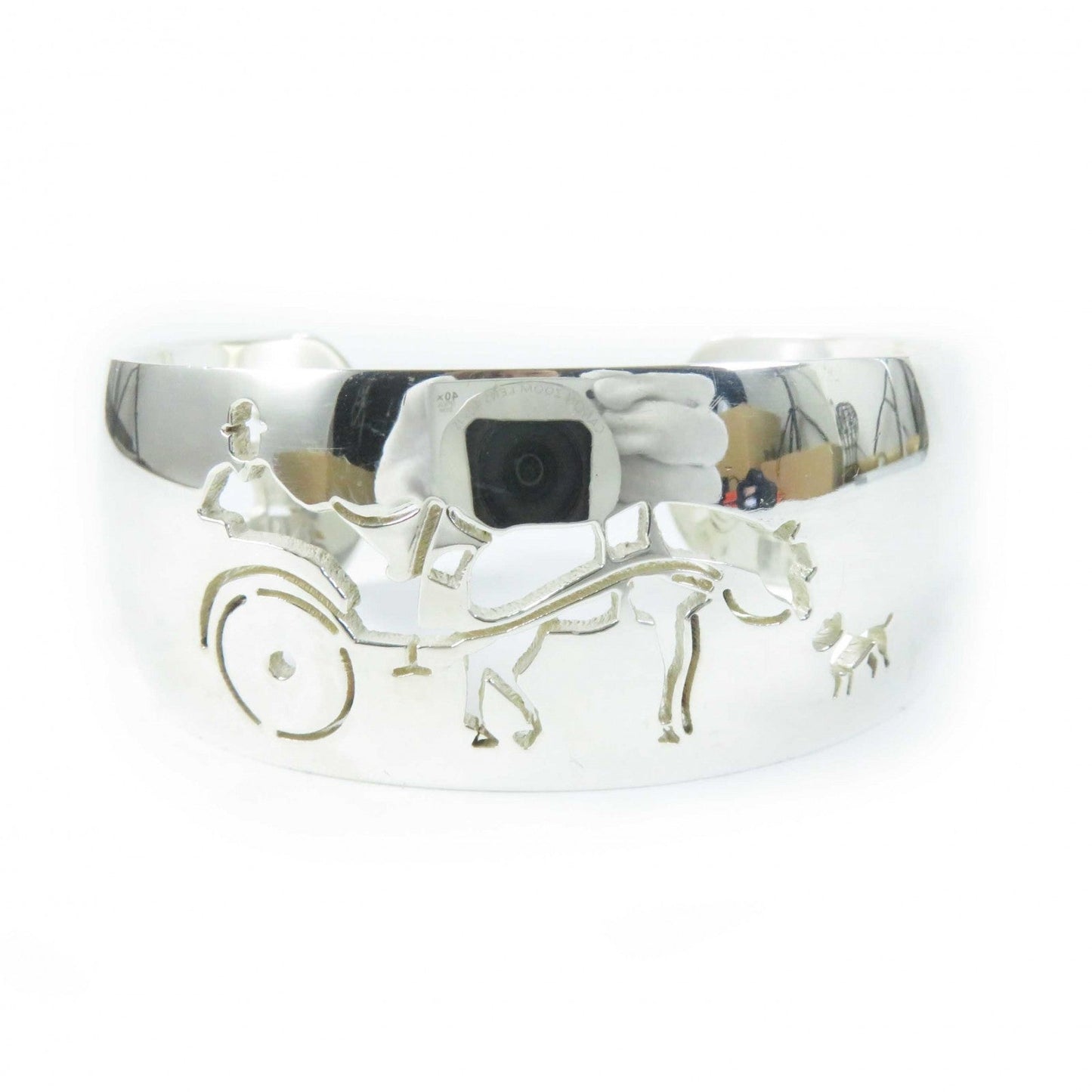 HERMES Bangle SV925 Silver Carriage motif