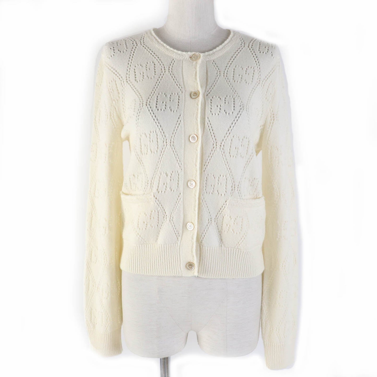 GUCCI cardigan 642117 wool Ivory XS