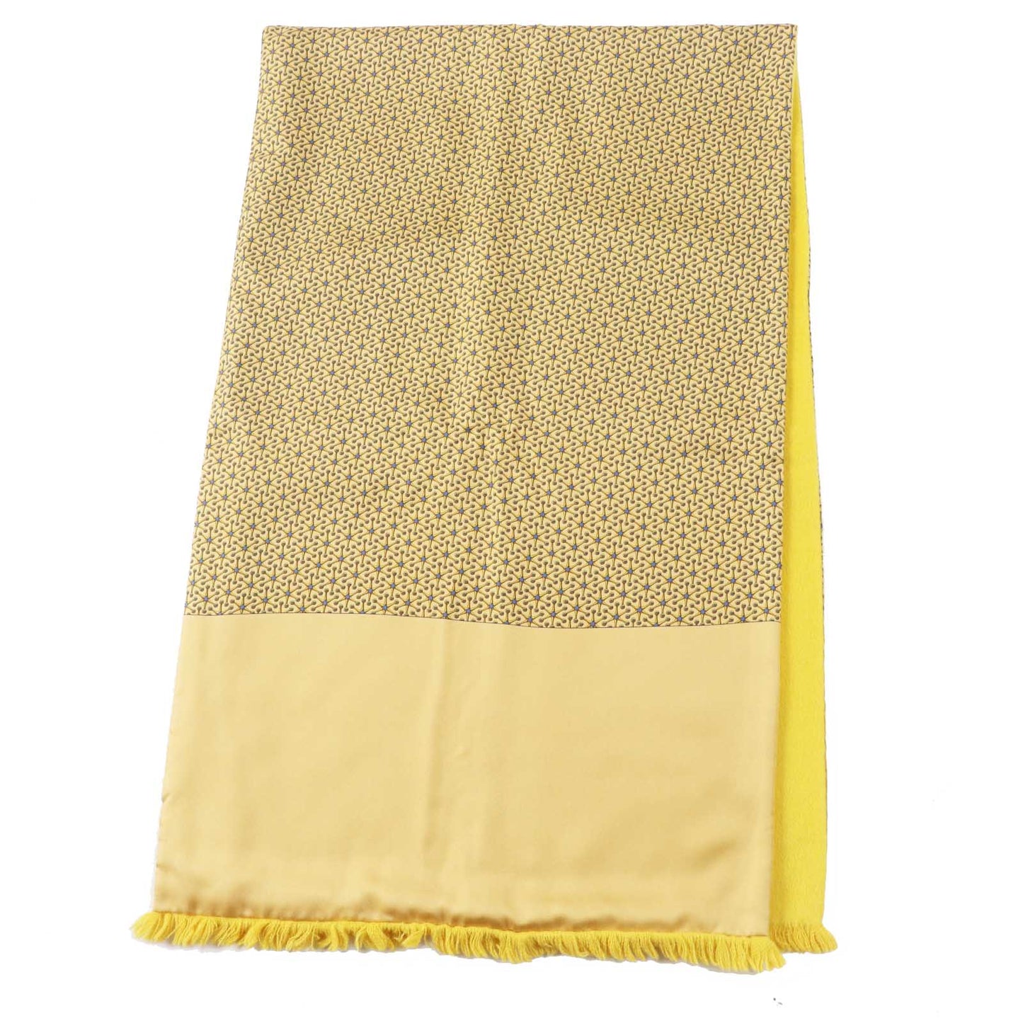 HERMES Scarf Main: 100% silk, Lining: 100% angora Yellow type Women Used