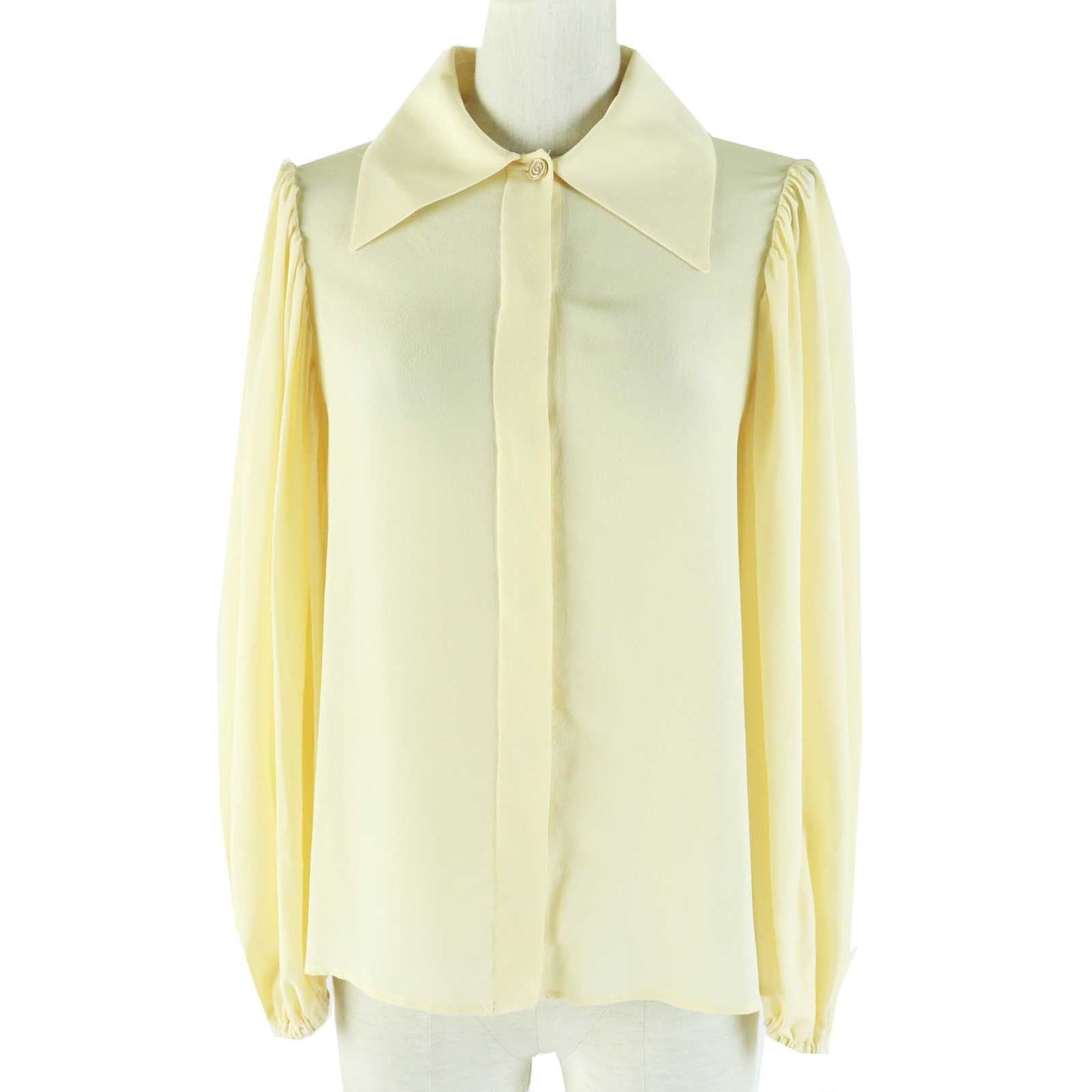 GUCCI blouse 643266 ZAAOG silk Light yellow 36