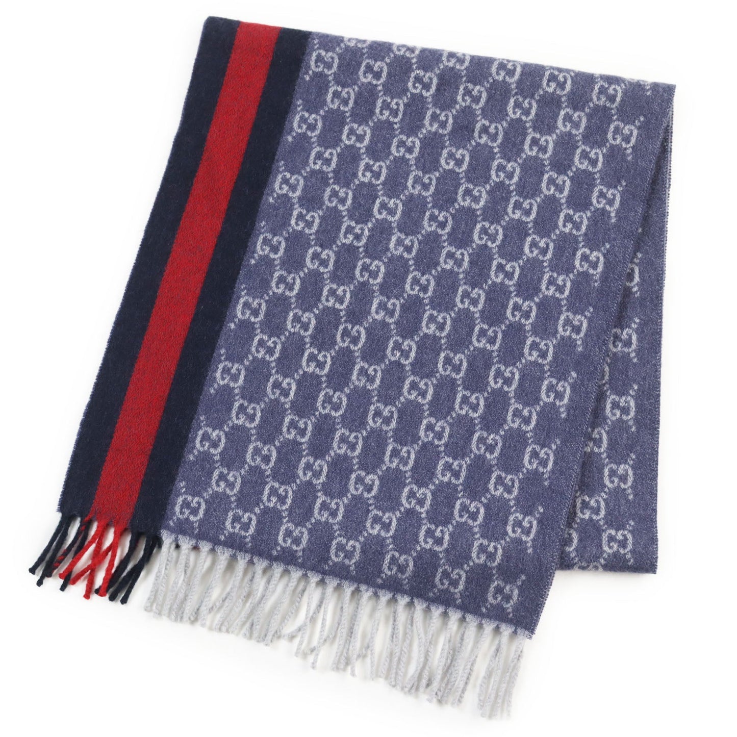 GUCCI Scarf 391531 Main: 50% cashmere, Main: 50% wool Navy mens Used