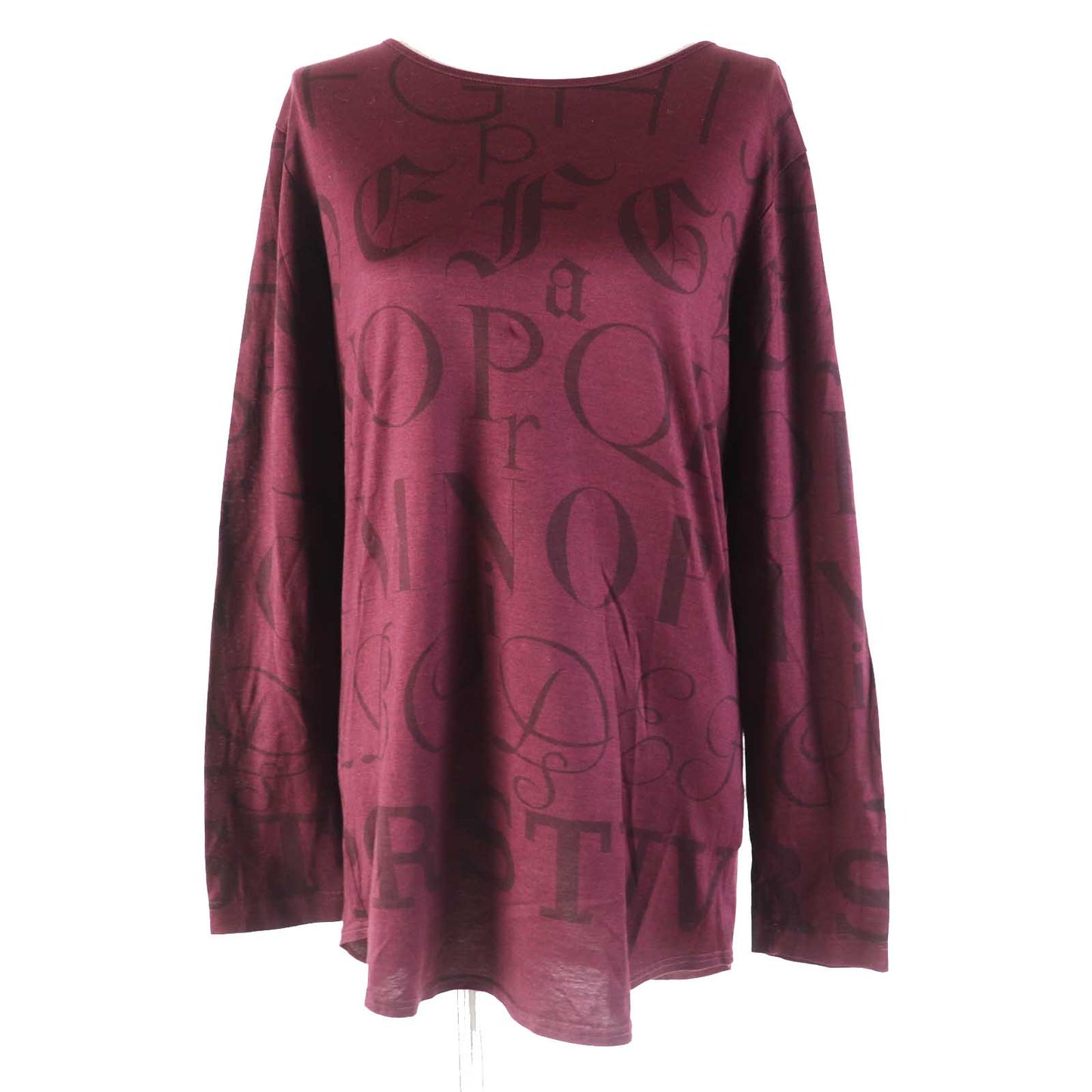 HERMES Long-sleeved T-shirt Main: 100% cotton Bordeaux Margiela period Women XL Used