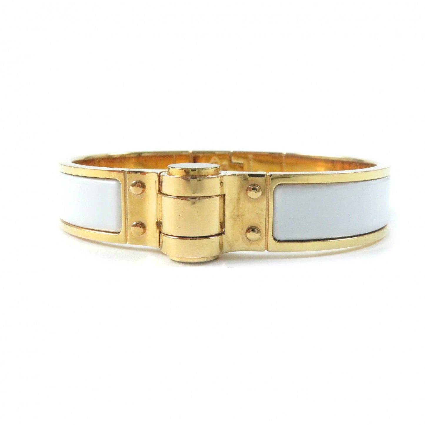 HERMES Bangle Gold Plated White gold Charniere