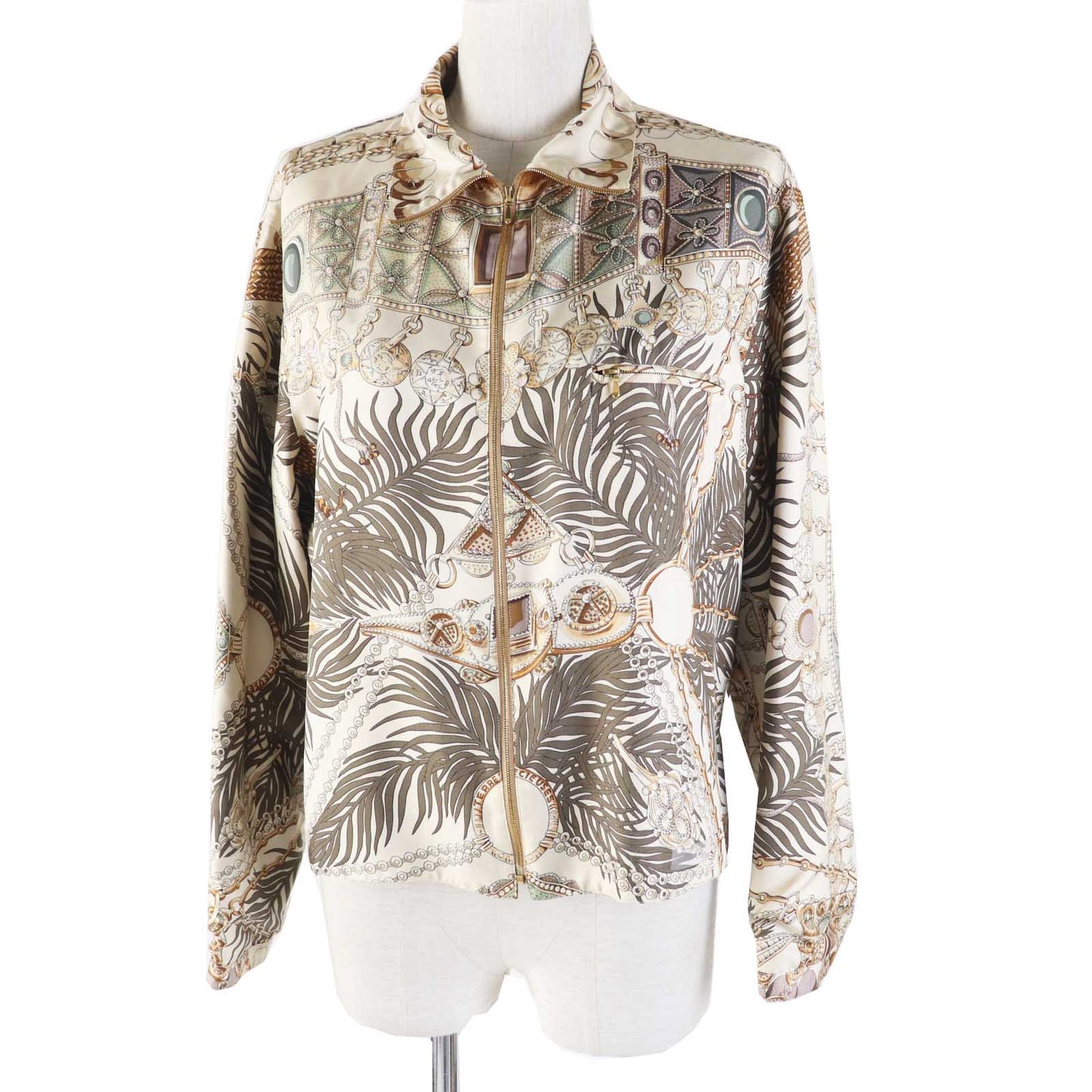 HERMES Main: 100% silk Multi Margiela period TERRES PRECIEUSES Valuable place Women 40 Used