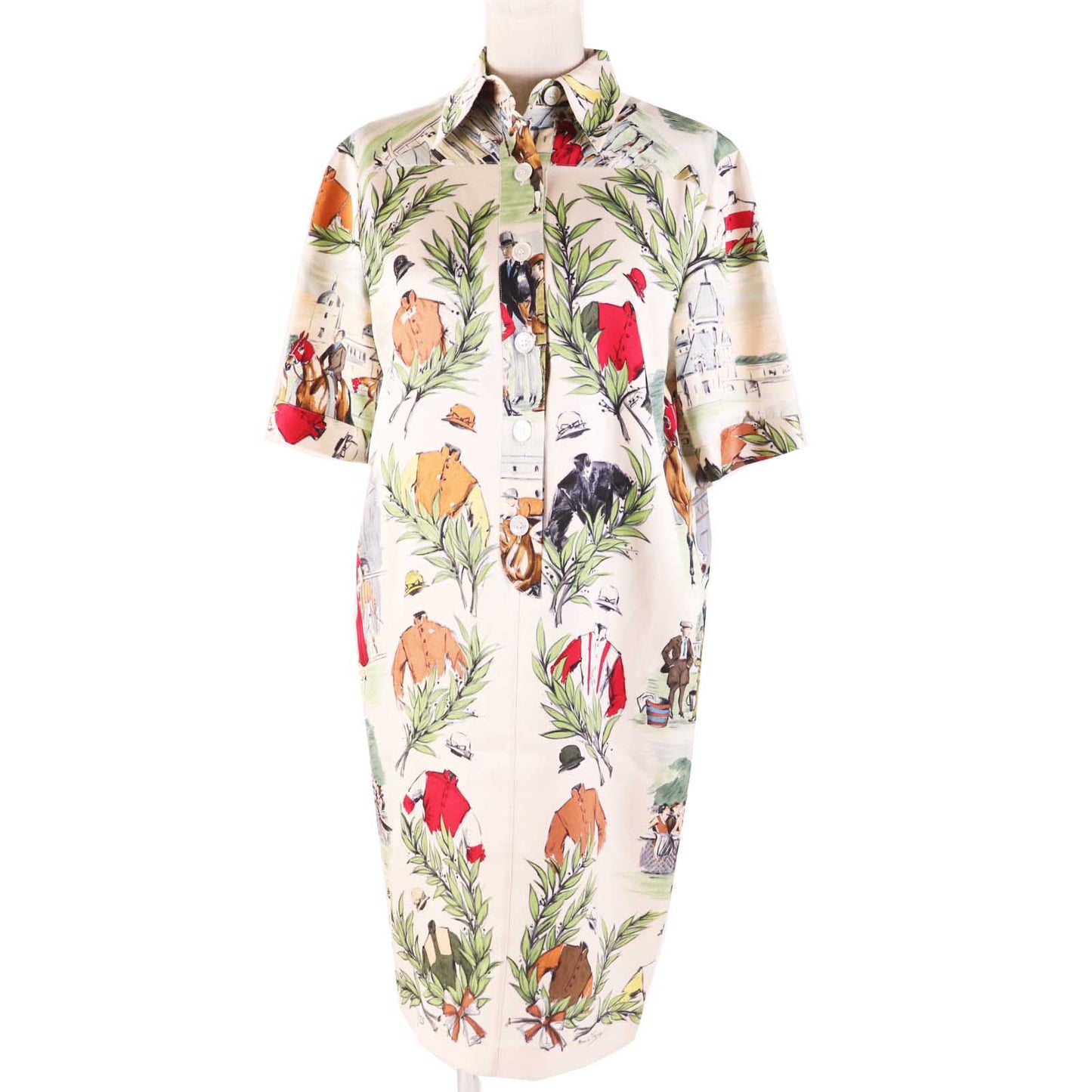 HERMES one piece Main: 100% silk Multi Women 36 Used