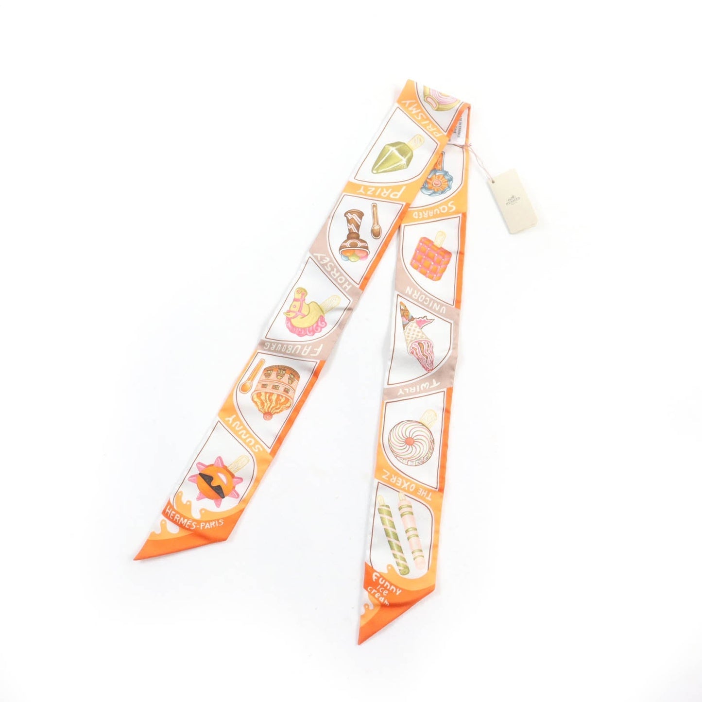 HERMES scarf silk Multi FUNNY ICE CREAM
