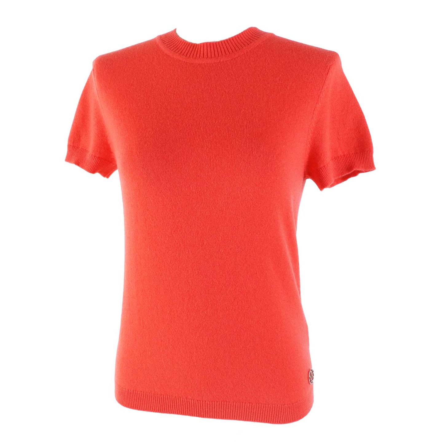 HERMES Short sleeve knit cashmere Orange type 34
