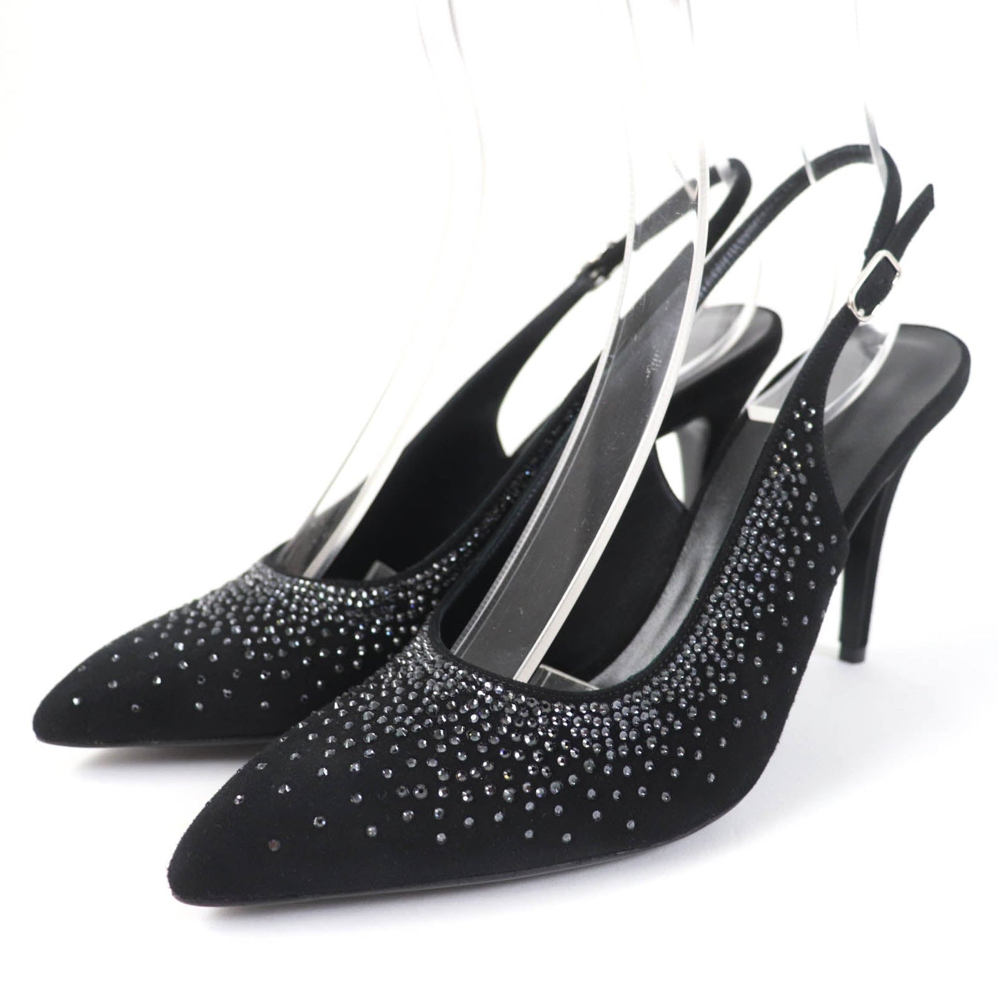 HERMES pumps Suede leather black Strath 90Festive Festive 90 37