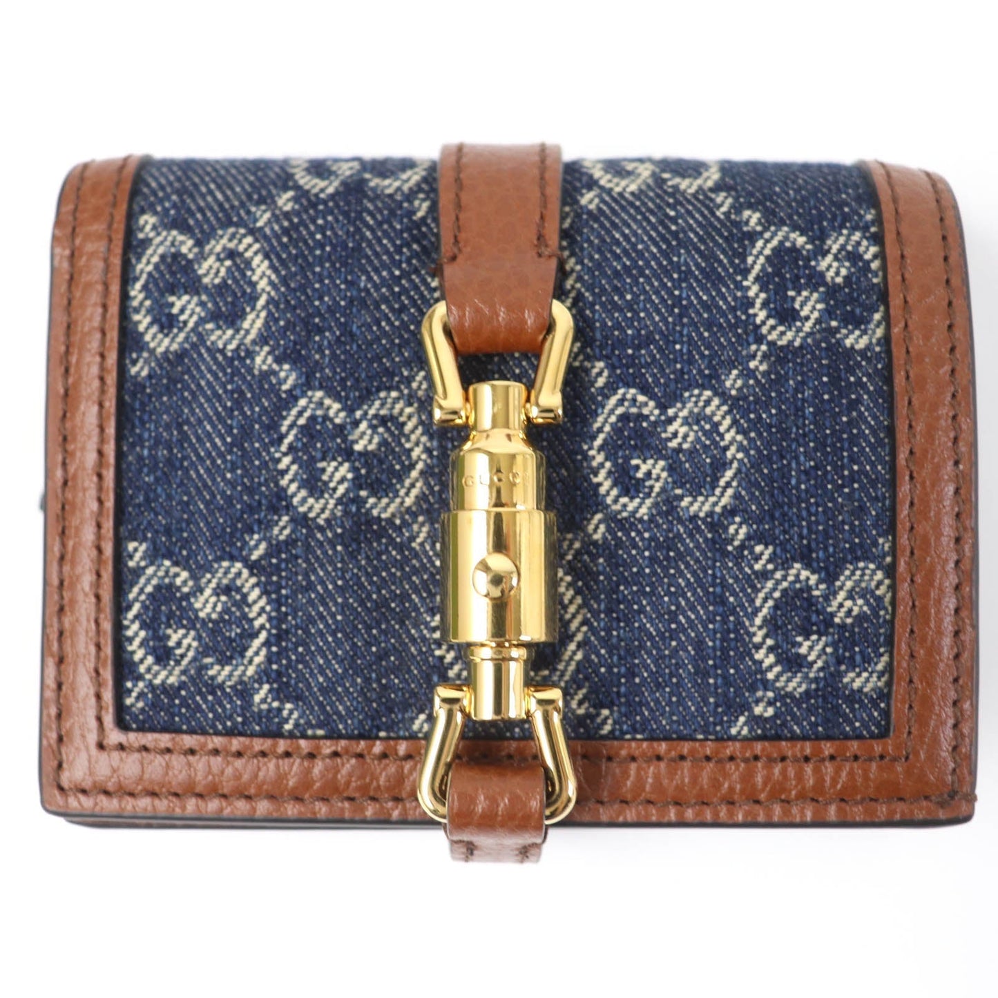 GUCCI Bifold Wallet 645536 denim Indigo Gucci Jackie 1961 Card Case Wallet